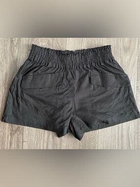 Anthropologie Maeve Linen A-Line High-Waist Dark Gray Shorts